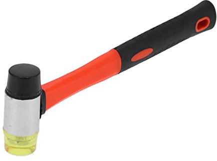 Double-Sided Rubber Mallet Small Hammers Soft Fiberglass Handle Hammer Solid Rubber Mallet for Crafts Jewelry Woodworking and Floorin