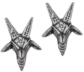 Alchemy Gothic Baphomet Studs Frauen Ohrstecker-Set silberfarben Gothic