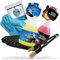 Motorrad Reinigung & Trocknen Bundle - Dr. Wack S100 Total Reiniger 0,75L + S100 Felgenreiniger 0,5L+ Nuke Guys Gamma Dryer Trockentuch + 2x Nuke Guys Pinsel + detailmate Waschhandschuh