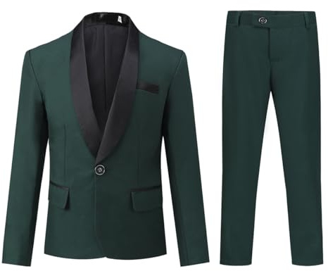 SWOTGdoby Boys Suits 2 Piece Slim Fit Suit Set Shawl Lapel Blazer Tux Jacket Pants Formal Dress Tuxedo Suits for Boy