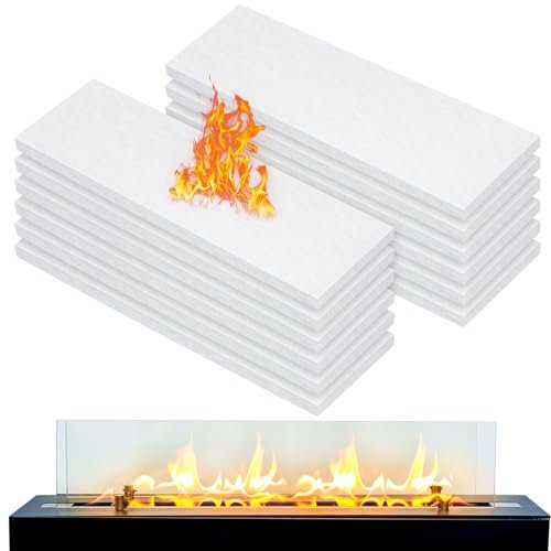 Pangda 12 Stück Tisch-Feuerstelle, 20,3 x 6,1 cm, Keramik-Wolldocht, Bioethanol-Kraftstoff, Tischplatte, Schüssel zur Verlängerung der Brenndauer, Feuerstelle, Schwamm, Keramikfaser-Isolierung,