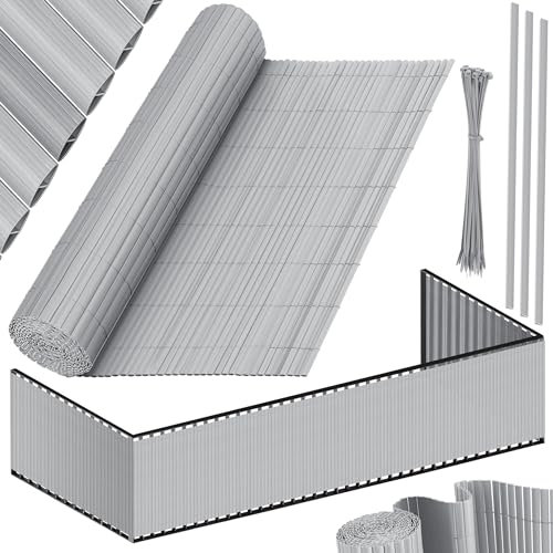 KESSER® Brise-vue en PVC - 120 x 300 cm - Revêtement de balcon - Protection contre le vent - Lamelles renforcées pour jardin, balcon et terrasse - Bordure de balcon avec serre-câbles et couvercle -