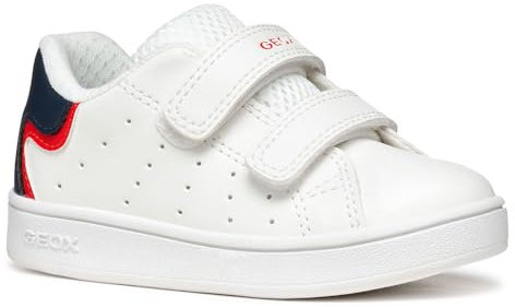 Geox B ECLYPER Boy A, Zapatillas Bebé-Niños, White/Multicolor, 23 EU