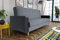 BEAUTY SOFA Bamako Couch, Sofa mit Armlehnen und Schlaffunktion - Breite 211 cm - Liegefläche 187 x 115 cm - Schlafcouch für Wohnzimmer, Schlafsofa mit Bettkasten - Samt Anthrazit (Paros 06)