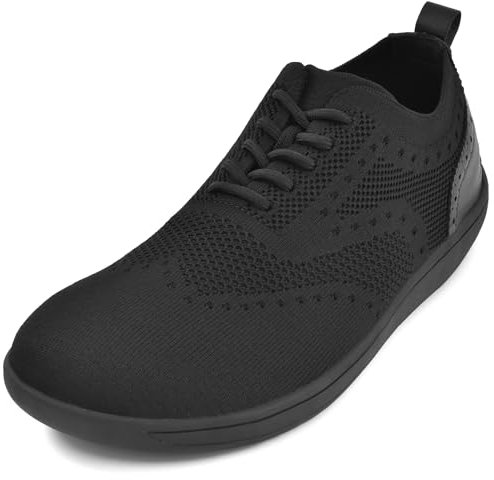 JACKSHIBO Barfußschuhe Herren Leicht Atmungsaktiv Barfuss Schuhe Minimalistische Barfussschuhe Mit Breite Zehenbox Und Zero-Drop Sohlen Schwarz 43 EU