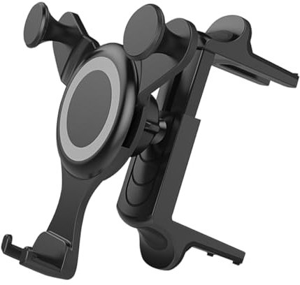 JNNJ Soporte Movil Coche, Soporte para Teléfono Móvil Ventilado, Soporte Teléfono Móvil para Ventilación Redonda, Coche Gravedad Automática Ajustable, Apto Todas Las Rejillas Ventilación Circulares