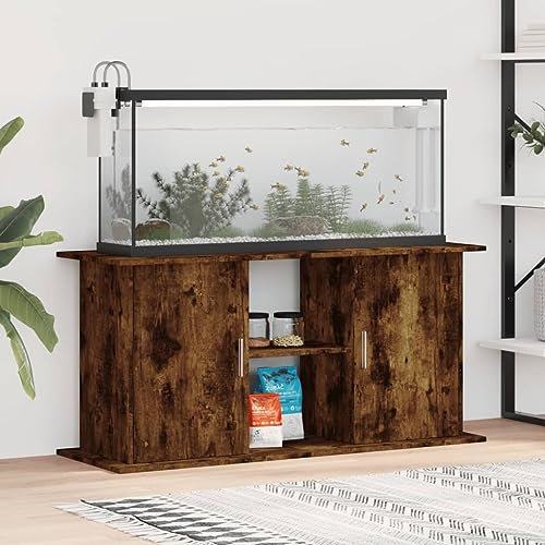 Somanki Aquariumständer Räuchereiche 121x41x58 cm Holzwerkstoff, Aquarium Unterschrank, Aquarium Schrank, Aquariumschrank, Aquarium Tisch, Aquarium Stands