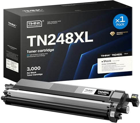 Timink TN248XL Toner Schwarz für Brother TN248BK TN248 XL Kompatibel für Brother MFC-L3740CDW MFC-L3760CDW MFC-L3740CDWE DCP-L3560CDW HL-L3240CDW MFC-L8390CDW HL-L3220CWE (1 Schwarz)