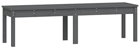 Homvdxl Gartenbank, 2-3-Sitzer, 160 cm, Massivholz, Freizeitstuhl, Gartenmöbel, Parkbank, Liegestuhl, Sitze für Balkon, Terrasse, Hinterhof, Rasen, Grau