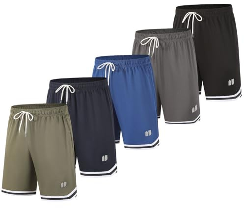 fovdtaa Herren-Sport-Shorts, Sport-Shorts, schnelltrocknend, für Fitnessstudio, Laufen, Fitness, Workout, Shorts mit Taschen und elastischem Bund