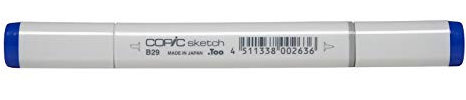 COPIC Sketch Marker Typ B - 29, Ultramarine, professioneller Pinselmarker, mit einer Super-Brush-Spitze und einer Medium-Broad-Spitze