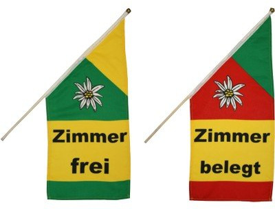 Unbekannt Zimmer Frei/Zimmer Belegt Fenster (Balkon) Fahnen Set.