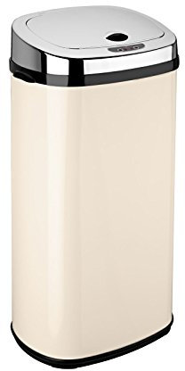 Rect 42L Stainless Steel Auto Sensor Kitchen Waste Dust Bin Automatic Motor Cream