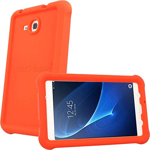 TECHGEAR Coque Bumper pour Samsung Galaxy Tab A 7.0 Pouces 2016 (Séries SM-T280) Coque de Protection Caoutchouc Résistante aux Chocs avec Bords et Coins Renforcés + Film de Protection [Rouge]