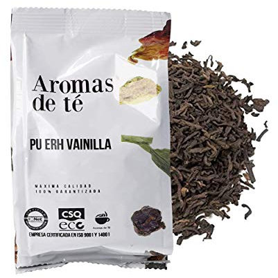 Té Rojo Pu Erh Vainilla - Té 100% Natural - Propiedades Digestivas - Mejora el Rendimiento Físico - Reduce la Fatiga - Sin Gluten - 100 g - Aromas de Té