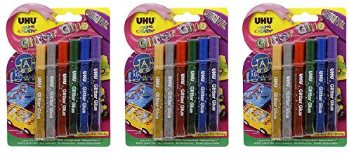 UHU 17216,Glitter Glue 6 x 10 ml Original
