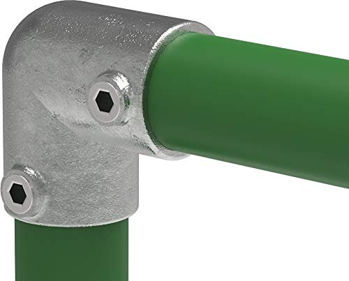 Fenau | Bogen-Stück/Knie-Stück, Rohrverbinder, Ø 21,3 mm, Ellbogen-Verbinder, Temperguss galvanisiert, feuerverzinkt, inkl. Schrauben