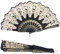 KOFUN Hand Folding Fan Favors, Hand Held Black Spanish Style Fans Perfect Christmas Party Favor Wedding Dancing Party Prom Decor Flower Fan