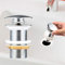 Bonde de Lavabo Sans Trop Plein, Bonde de Lavabo Pop Up Universel Anti-Blocage Résistant à la Corrosion Bonde de Vidage Laiton Automatique, Accessoires pour Cuisines, Bain, Lavabo, Évier
