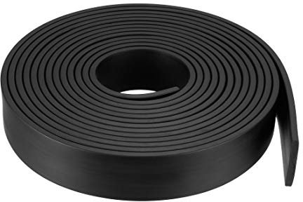 sourcing map Bande Étanchéité Solide Rectangle Caoutchouc 35mm Large 5mm Épais 5 Mètres Long Noir