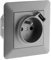 Prise 2P+T 16A avec port USB 2,4A Titanium - Artezo - Zenitech