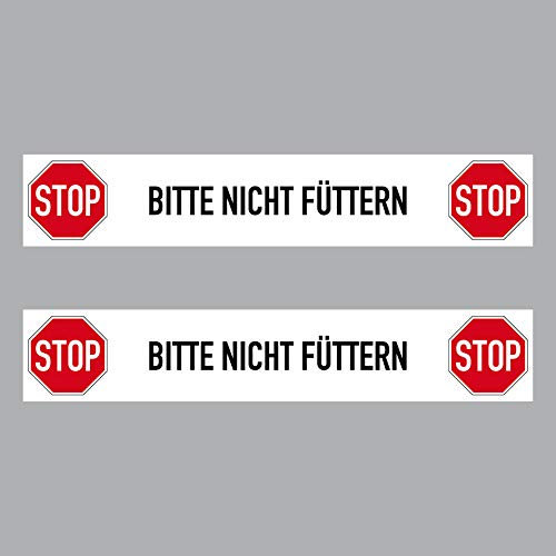 GreenIT 2 Aufkleber 20cm Sticker Stop Bitte Nicht Füttern Hinweis für Zoo Tierpark 4061963068687
