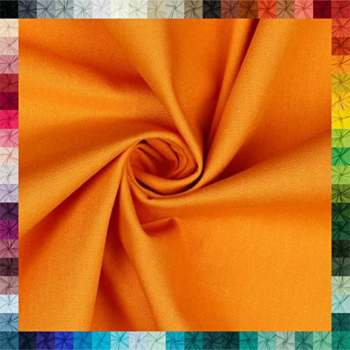 VmG-Store Baumwollstoff Uni 100% Baumwolle Oeko-Tex Meterware ab 50cm über 70 Farben zur Auswahl (067 Apricot, 200 x 148cm)