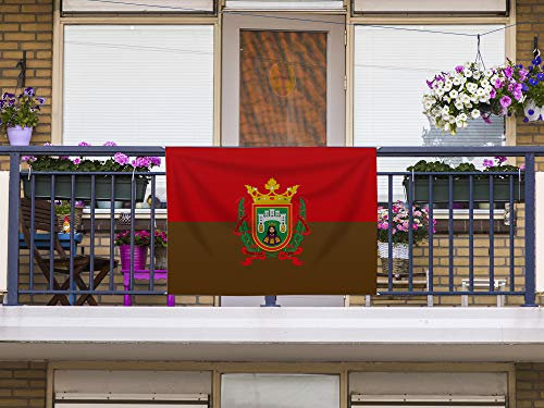Oedim Bandera de Burgos Sin Palo | 150x85cm | Reforzada y con Pespuntes | Bandera con 4 Lazos y Resistente al Agua