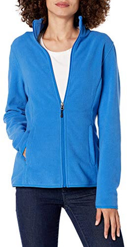 Amazon Essentials Giacca in pile morbido con cerniera intera dal taglio classico (disponibile in taglie forti) Donna, Blu Reale, XXL