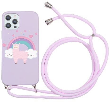 Yoedge Handykette kompatibel mit Huawei P20 Lite mit Band Schnur 5,84 Zoll, Smartphone Necklace Hülle mit Kordel zum Umhängen TPU Bumper Stoßfest Silikon Anti-Drop Hülle Clear Back Cover, Alpaka