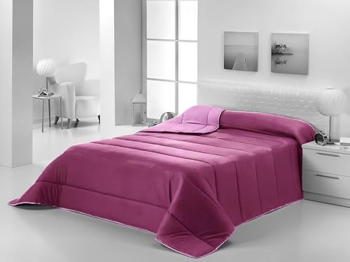 Purpura Home Edredon Nordico Cama 90 para Invierno y Entretiempo. Compatible con Funda Nordica. Relleno Microfibra Tacto Pluma Ligero Reversible. Calidad 300 gr. Color Lila/Fucsia