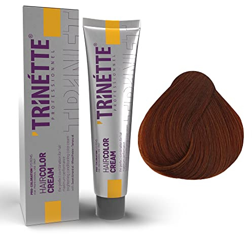 Trinette Professionelle No 7.4 Mittelblond Kupfer Permanente Haarfarbe Creme 100 ml – Hohe Deckkraft, Langanhaltend, Salonqualität
