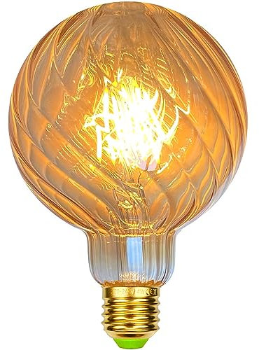 YANUODA Vintage Led Birne G95 Edison Birne 4W 2700K Warmweiß Swirl DIY Dekorative Glühbirne 220-240V E27 (Golden)