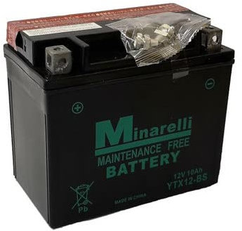 BATTERIA MOTORPARTS MINARELLI YTX12-BS 12V 10AH COMPATIBILE CON APRILIA ATLANTIC SPRINT 500 4T 05 > 08 SENZA MANUTENZIONE COMPLETA SPECIFICA MOTO SCOOTER