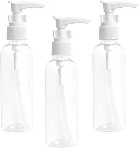 Xzeemo 3 Stück 100ml Pumpflasche Nachfüllbar, Transparente Reise Flaschen, Kunststoff Pumpspender, Seifenspender für Kosmetische Lotion Shampoo Flüssigseife für Zuhause Reisen Geschäftsreise