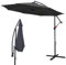 Izrielar Sonnenschirm Grau Ø 350 cm mit Kurbel| Ampelschirm mit Ständer | Gartenschirm Sonnenschutz UV-Schutz Aluminium | Kurbelschirm Marktschirm wasserdicht für Garten