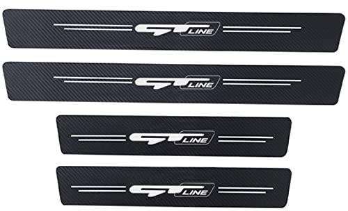 EAGLEG 4 Stücke Auto Einstiegsleisten Carbon Faser Aufkleber für KI-A CEED GT GTline Xline Stonic PICANTO Sportage Rio Soul, Einstiegsleisten Aufkleber Kantenschutz, GTline