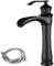 Maynosi Waterfall Bathroom Basin Mixer Tap, High Rise Mixer Taps for Countertop Basin, Tall Retro Sink Faucet with Wide Spout, Single Lever Durable Brass tap with Flexible Hoses (Matte Black)