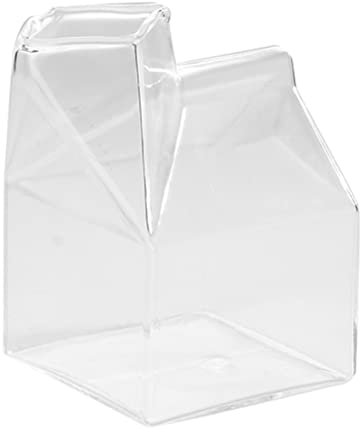 Heaveant Mini Pot à Lait en Verre, Pot à Lait Transparent Kawaii, Pichet à Crème Soufflé à la Main pour Lait, Café, Jus (250ml)