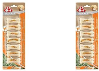 8in1 Delights Strong Knochen XS - extra Starke Kauknochen für kräftig kauende Mini Hunde, 7 Stück (Packung mit 2)