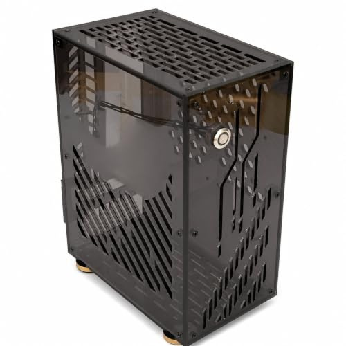 Elprico ITX-Gehäuse, 4,3 L, 360-Grad-Kühlung, Gepolsterte Fußpolster, Micro-ATX-Tower, PC-Gehäuse für Flex 1U Power 2,5 Zoll SSD (Black)
