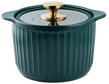 BURLOE Keramik Kochtopf Mit Glasdeckel, Kochen Steinguttopf Antihaft Dutch Oven Porzellan Kochgeschirr Für Küche Eintopftopf Suppentopf Spülmaschinenfest,Grün,4L