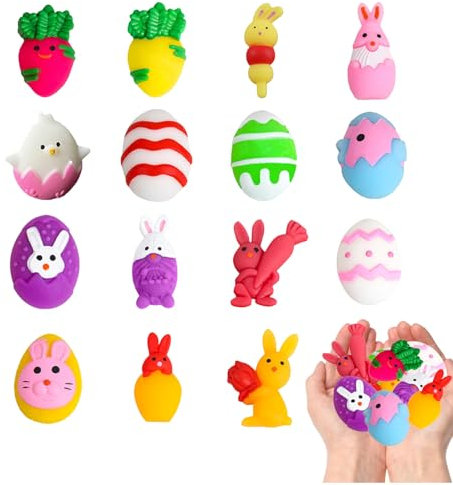 15 Stück Mochi Squishy Ostern,Ostern Mochi Squishy Quetschspielzeug,Mochi Squishy Spielzeugen Kawaii Squishy-Fidget-Toy für Ostern Partyzubehör,Osterthema Party Gunst,Ostereier jagen,Osterkörbe