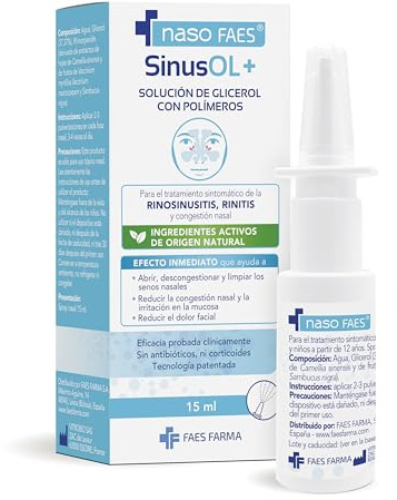 Bioksan Nasofas Sinusol + Nasenspray, 15 ml | Glycerin, natürliche Polyphenole, Rhinosinusitis, Rhinitis, verstopfte Nase, symptomatische Anwendung, Sprühformat, 15 ml