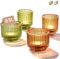 Praknu Teelichthalter Glas Gold - Für Tischdeko - 8er Groß Runde Teelichtgläser Bunt - Stabile Teelichter Kerzenhalter für Heimdekoration & Hochzeit
