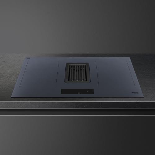 Induction hob with 4 heating zones and built-in hood from Smeg Linea - HOBD182DG