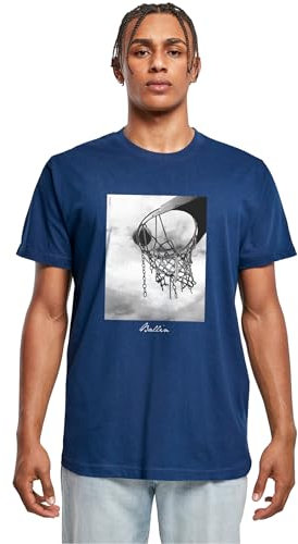 Mister Tee Herren T-Shirt Ballin 2.0 Tee, T-Shirt mit Fotoprint für Männer, Regular Fit, Streetwear, Light Navy, S