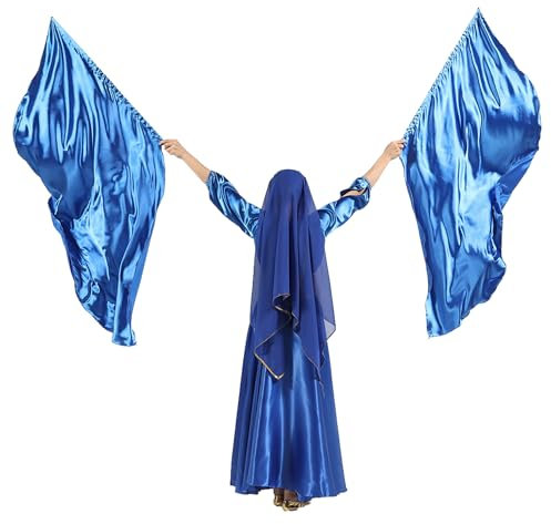 MUNAFIE Anbetungsfahnen 2 stück Lobpreis Tanz Fahnen fächerförmig flaggen mit teleskopstab fahnenstange für Tanzaufführung Kirche Marine