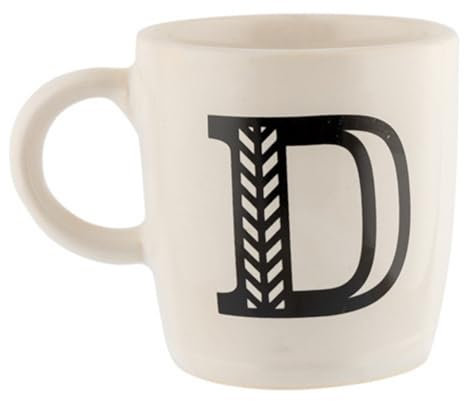 FabFinds Hugga Mug with Initials Classic Ceramic Mug Large Gift Coffee Cups 330ml (D)