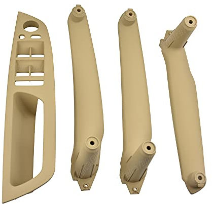 YNZUNMY Auto Innen TüRgriff,Autoinnenraum TüRgriff Armlehnenwagen links vorne Fahrersitz LHD Innentürgriff Innere Panel Ziehen Ziehen Abdeckung Gebrauch für BMW E70 E71 x5 x6(Color:Beige 4pcs)